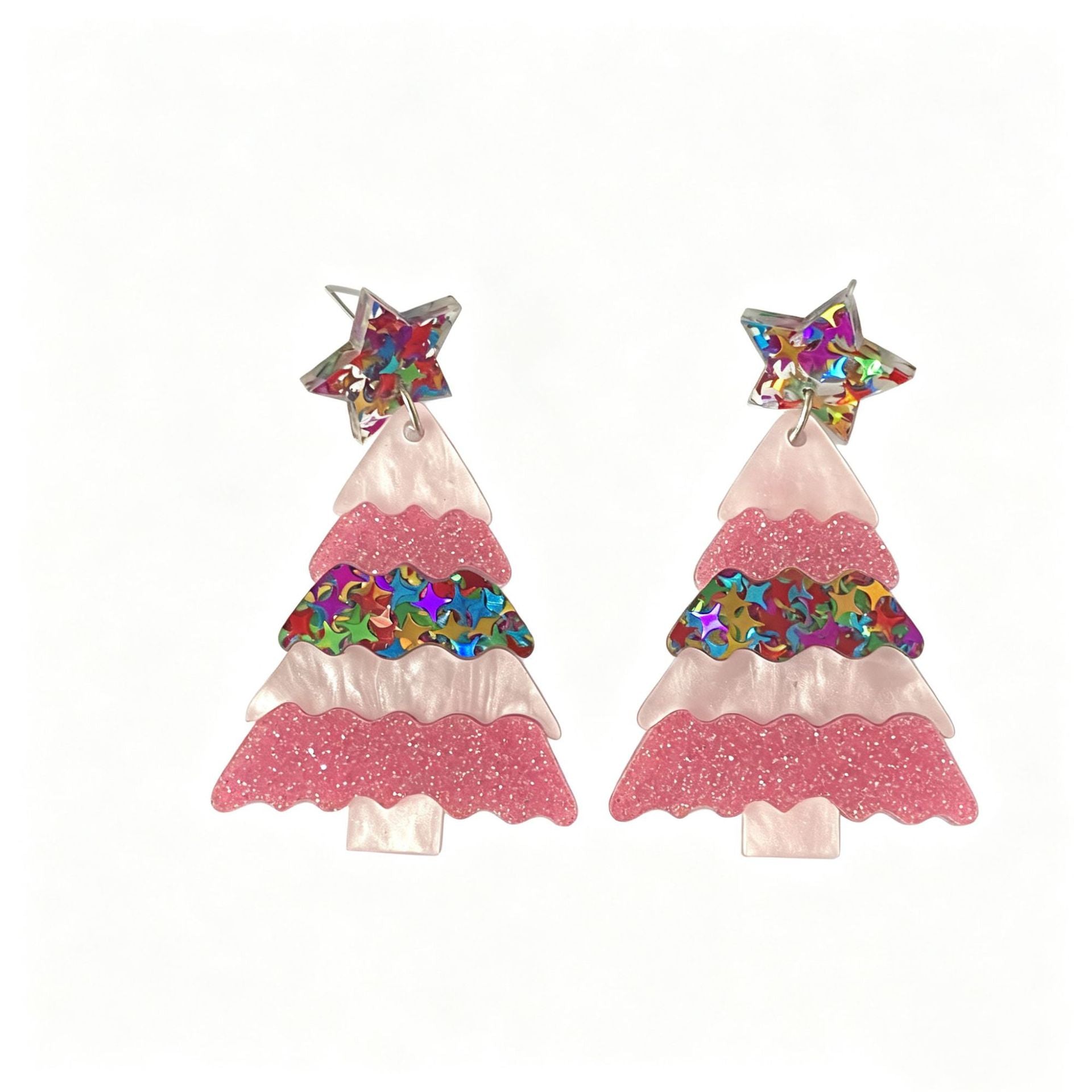 Wholesale Acrylic Christmas Tree Earrings With Geometric Sequins Sweet Party Fashion For Women