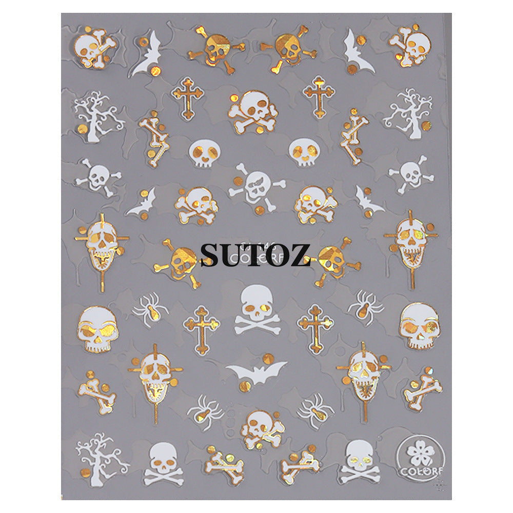 Wholesale 3pcs/pack cartoon platinum nail art stickers