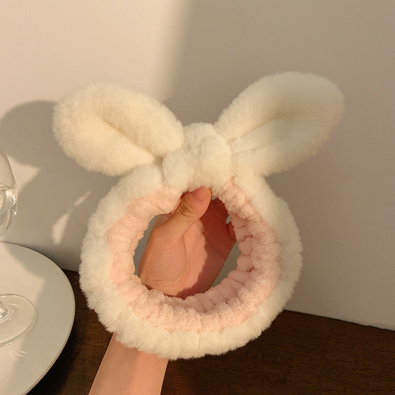 Wholesale Cartoon plush rabbit ears headband with bowknot