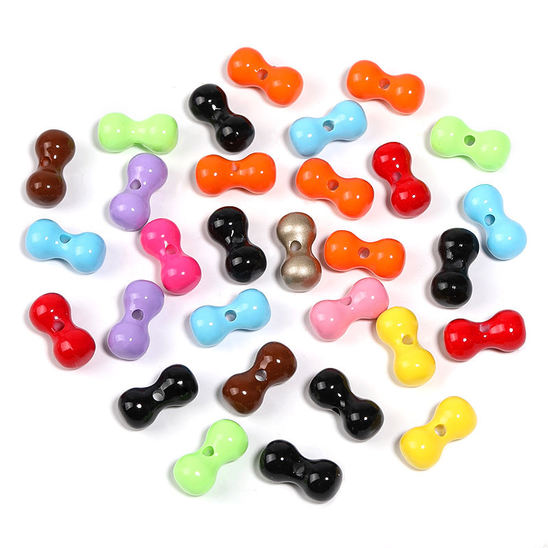 Wholesale 100pcs Small Bone Beads Colorful Paint Cashew Acrylic Beads
