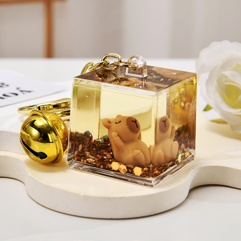 Wholesale Acrylic Creative Capybara Sand Bottle Keychain