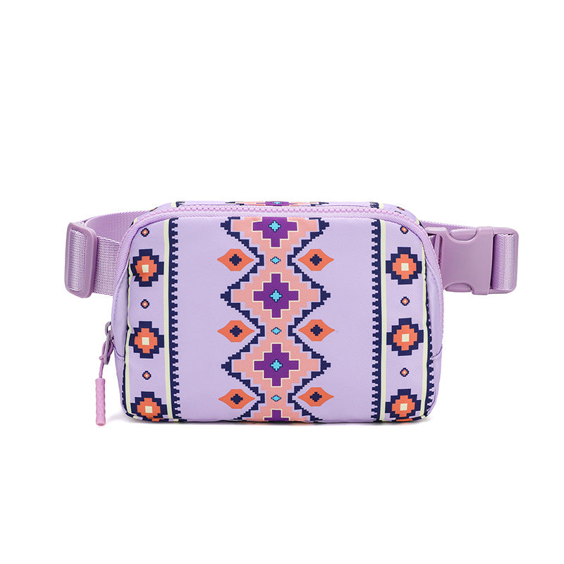 Wholesale Bohemian Style Printed Adjustable Shoulder Strap Fashion Casual Small Waist Bag
