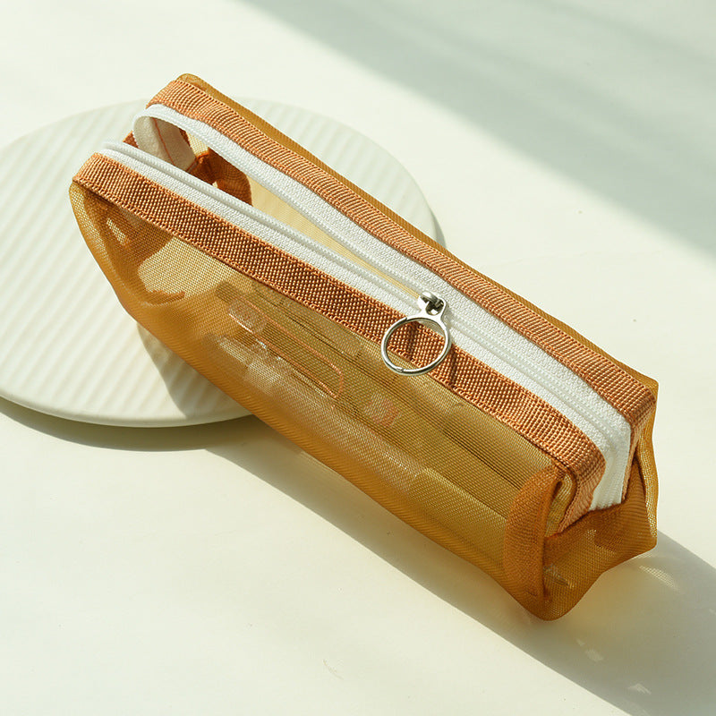 Wholesale Large Capacity Transparent Nylon Pencil Case