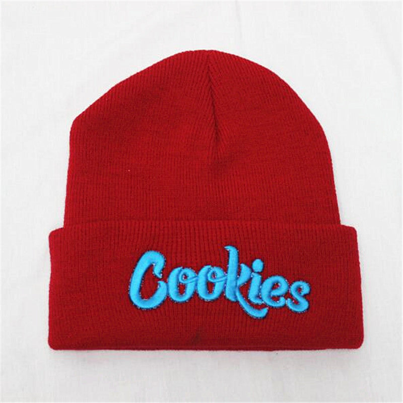 Wholesale Embroidery Knitted Autumn and Winter Pullover Warm Ear Protection Cookies Wool Hip-hop Hat