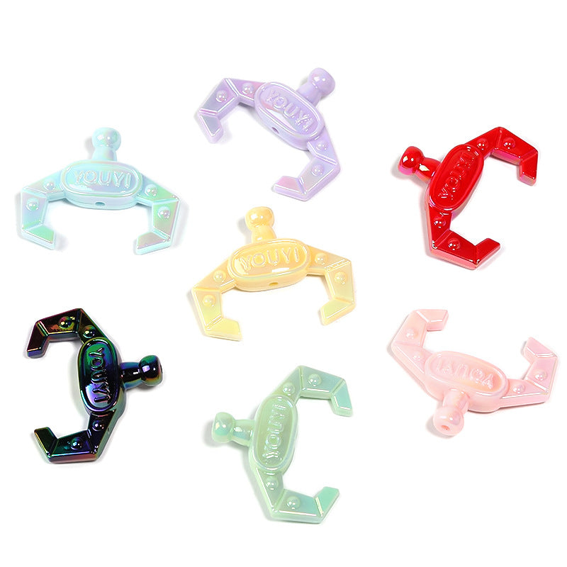 Wholesale 50pcs Cartoon Acrylic Claw Doll Clip with Vertical Hole DIY Beads