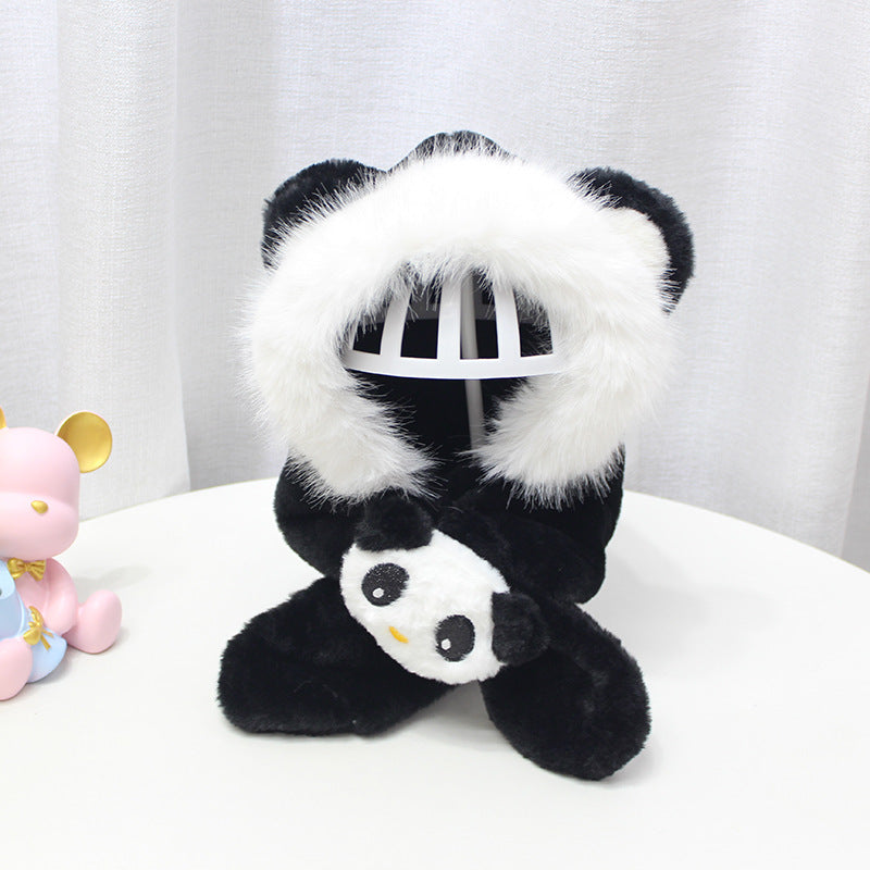 Wholesale Children's Hat Scarf Integrated Autumn and Winter Plush Baby Ear Protection Warm Plush Hat