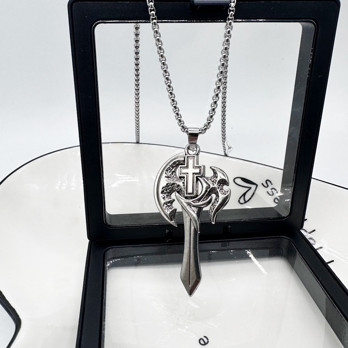 Wholesale  Retro Color-free Male Decoration Cross Pendant Necklace Simple Woolen Chain