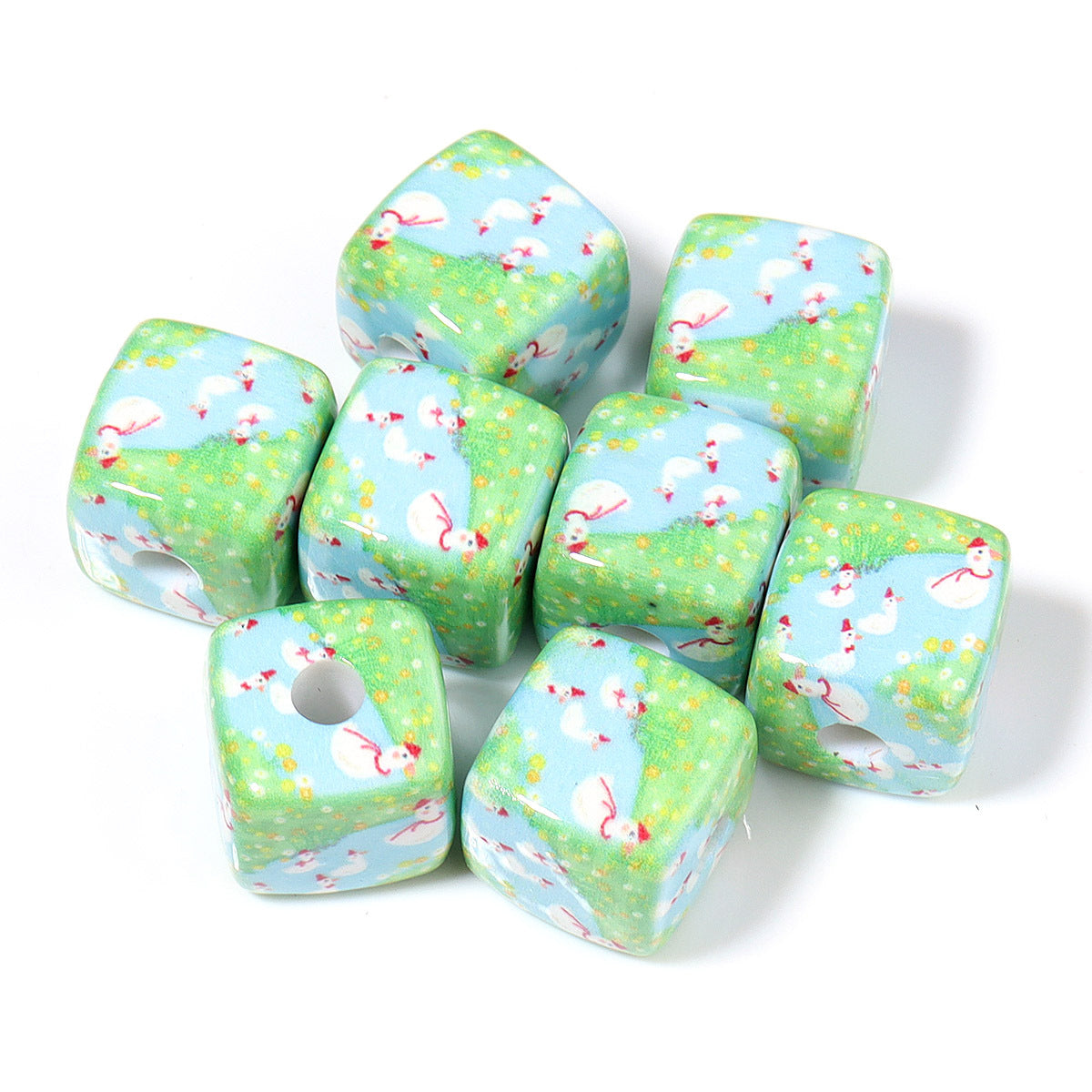 Wholesale 10pcs Cute Landscape Animal Beach Series Acrylic Beads