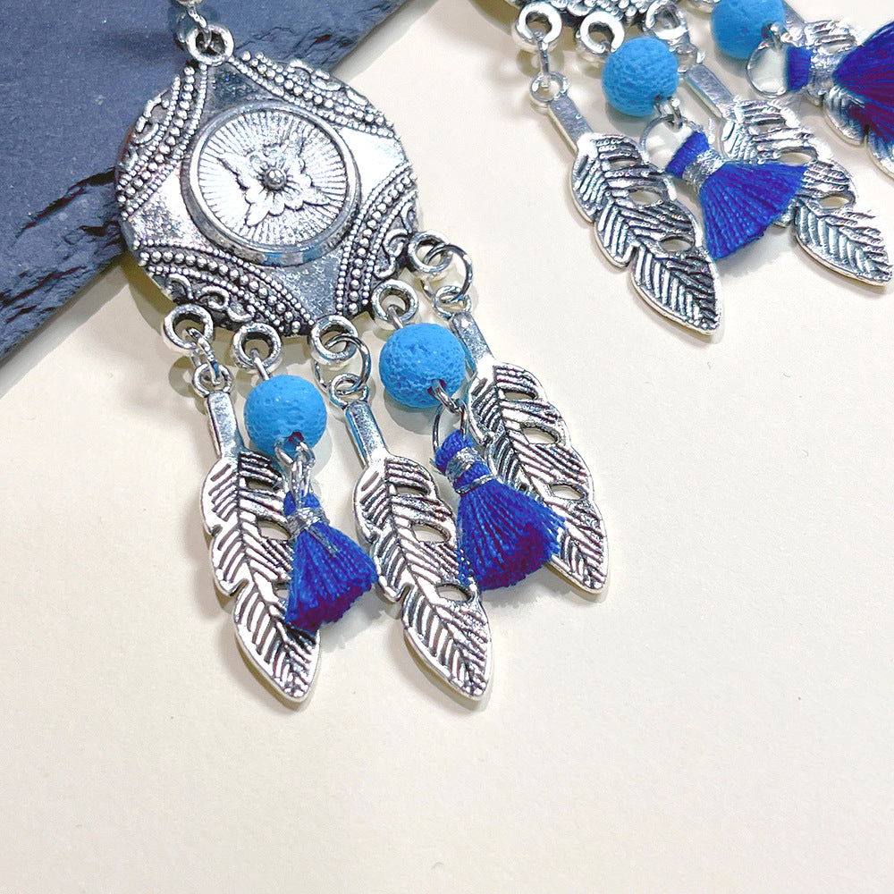 Wholesale Antique Silver Bohemian Earrings Long Metal Earrings