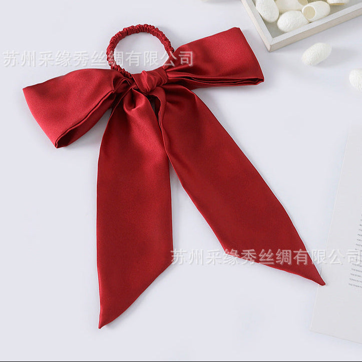 Wholesale hair rope hair accessories bow silk hair ring Hair Scrunchies