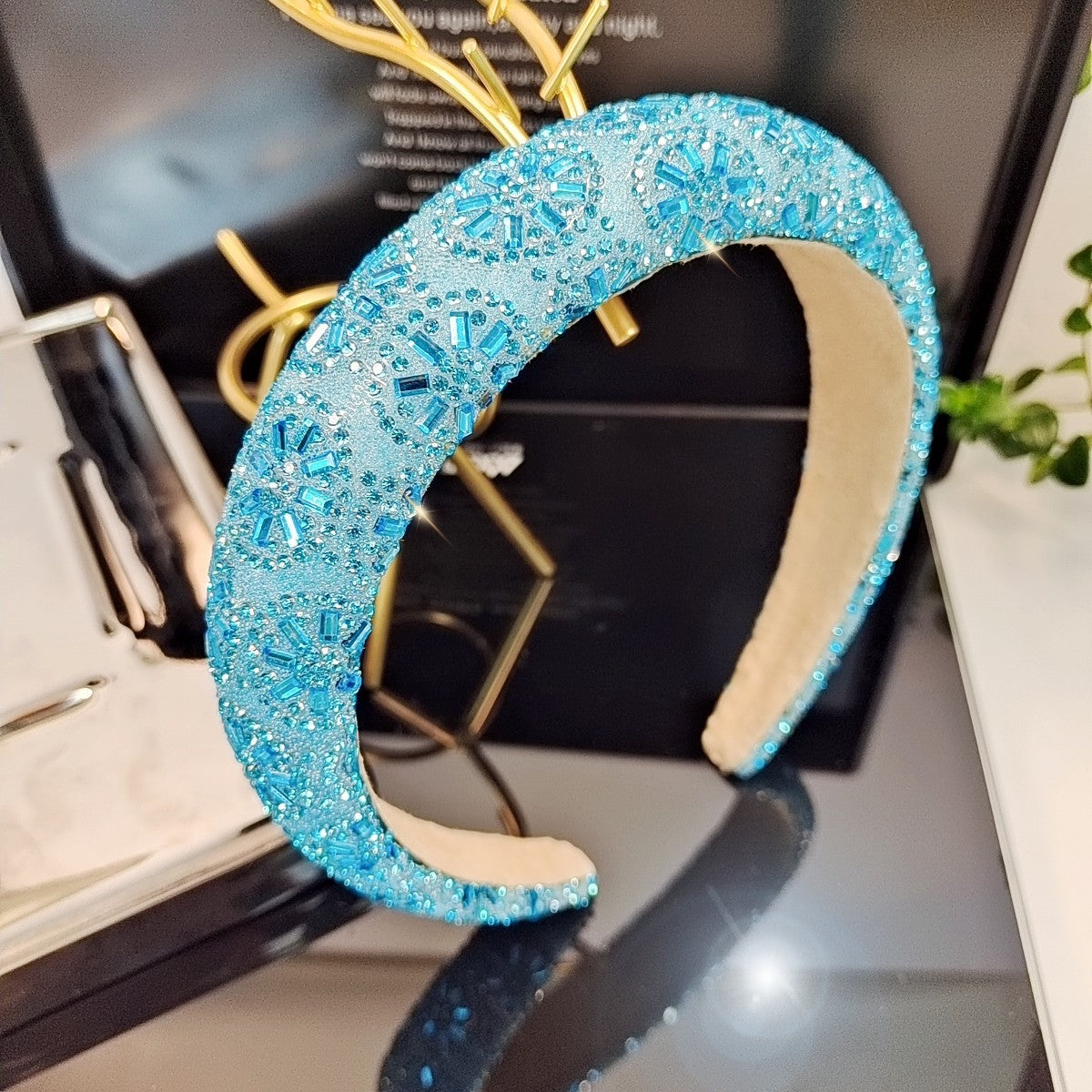 Wholesale Heavy Industries Shining Crystal High Headtop Light Luxury Fashion Versatile High End Headband