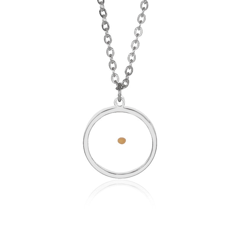 Wholesale fashion shepherd' s purse seed wishing Oval time Stainless Steel necklace