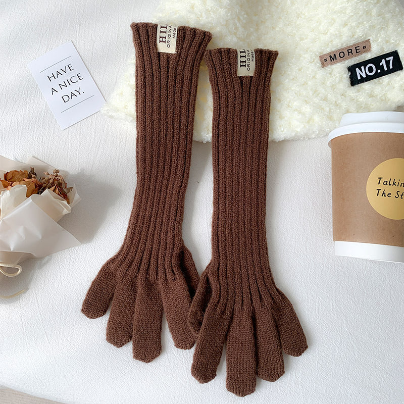 Wholesale Long Knitted Wool Cute Finger Touch Screen Gloves