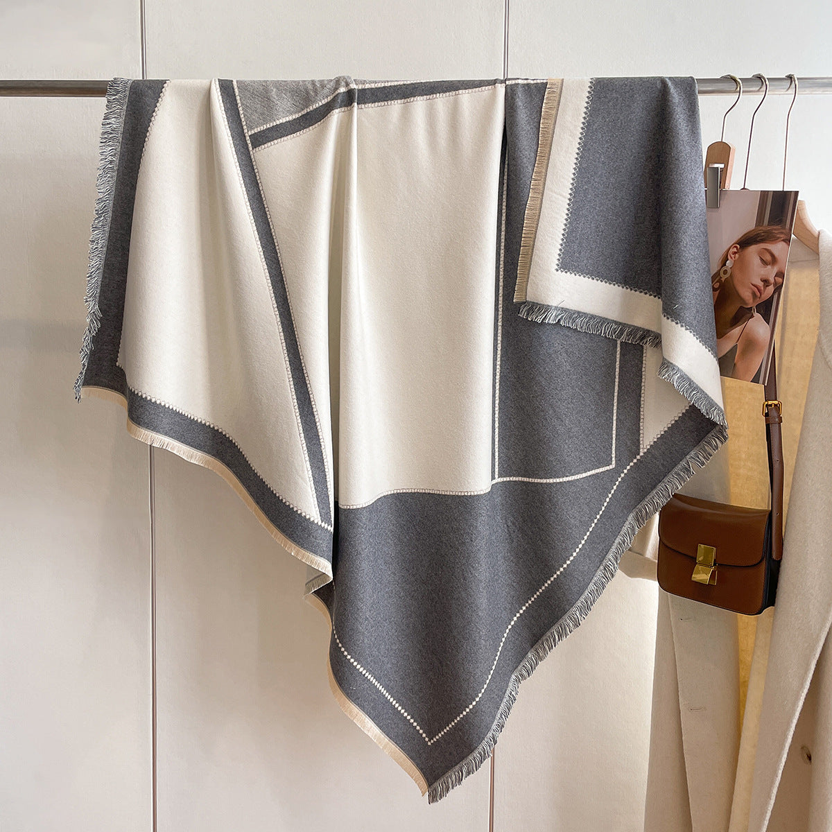 Wholesale Imitation Cashmere Square Scarf Thickened Warm Shawl Cloak