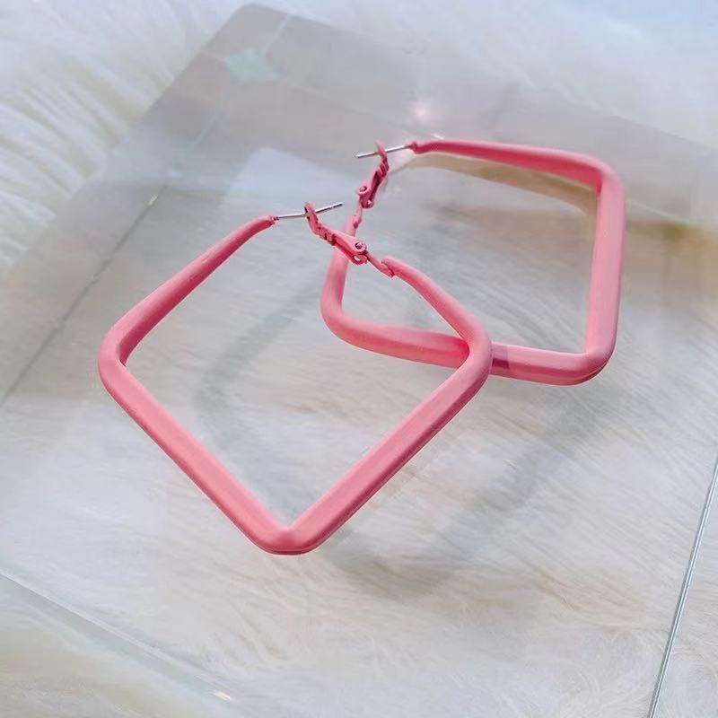Wholesale Candy Colored Baking Paint Geometric Earrings