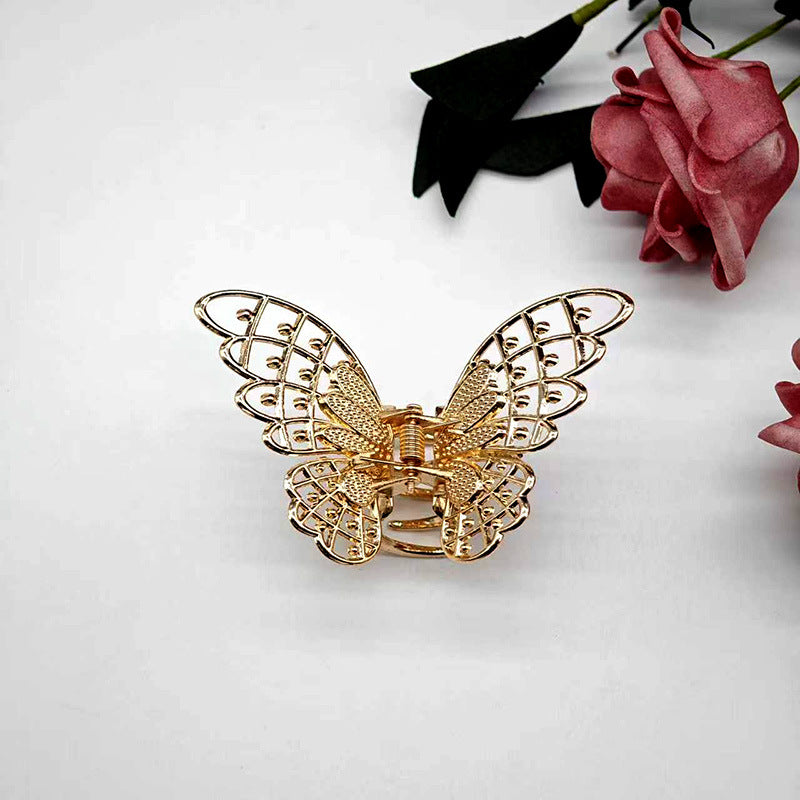 Wholesale Sweet Butterfly Clip Korean Korean-style Head Half-tied Hairpin Valentine's Day Cross-border Hollow Shark Clip Bangs Clip