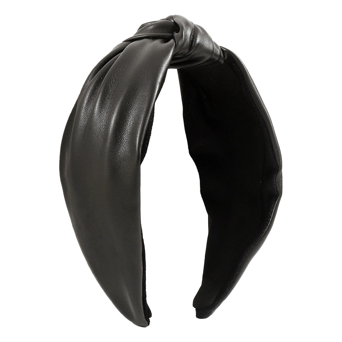 Wholesale Matte Leather Velvet Patchwork Knotted Headband