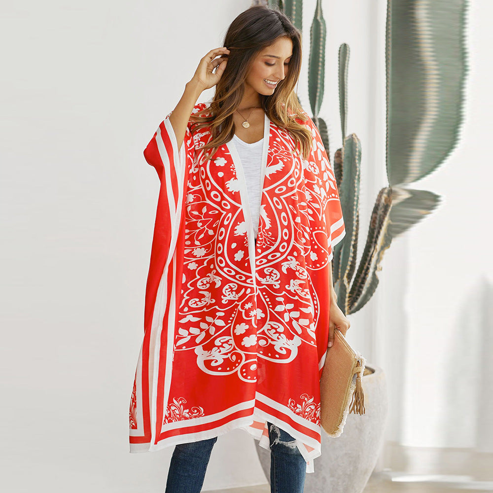 Cubiertos de trajes de baño de chal impresos al por mayor