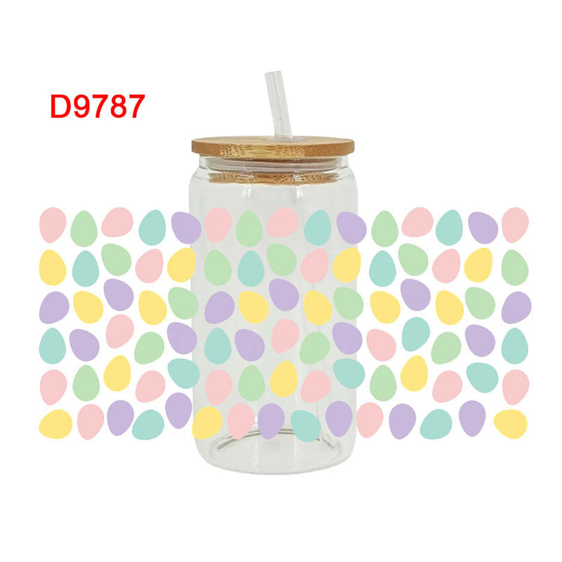 Wholesale UV transfer sticker glass crystal label Crystal sticker 16OZ UV DTF WRAPS 23cmX11cm