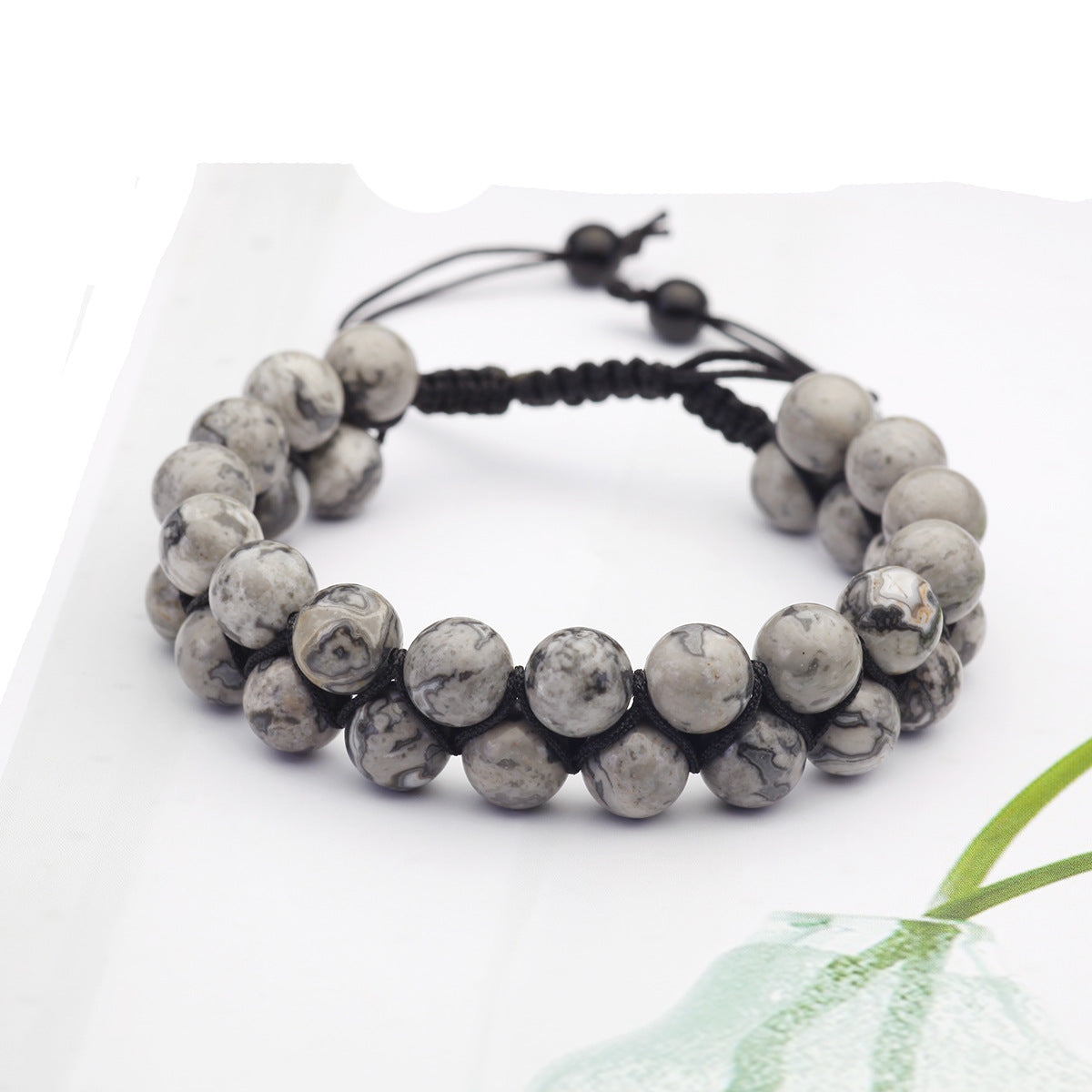 Wholesale 5PCS Natural Stone Double Layer Bracelet Tiger Eye Turquoise Woven Beaded Bracelets