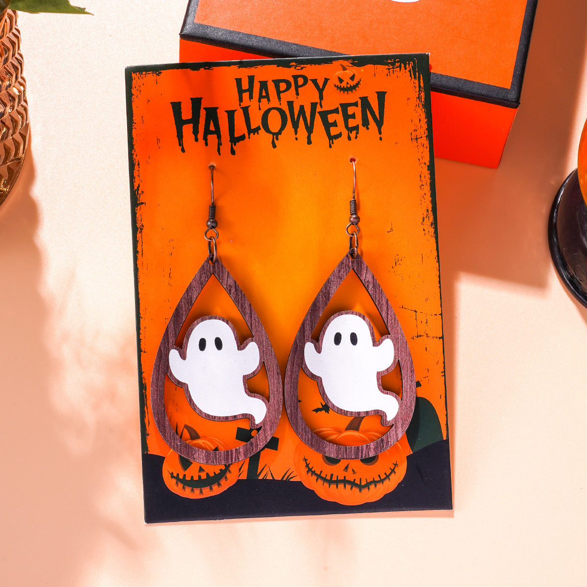 Wholesale Halloween Series Funny Cartoon Bat Ghost Pumpkin Earrings