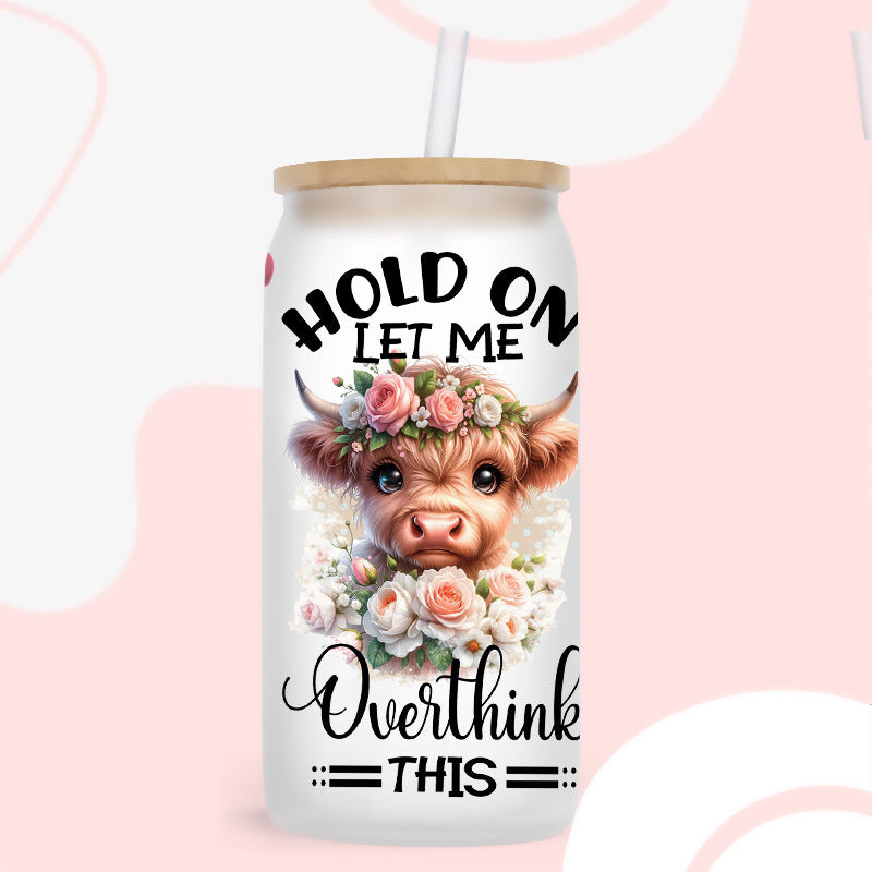 Wholesale Colorful flower cute cows 16oz Cup UV DTF Wraps
