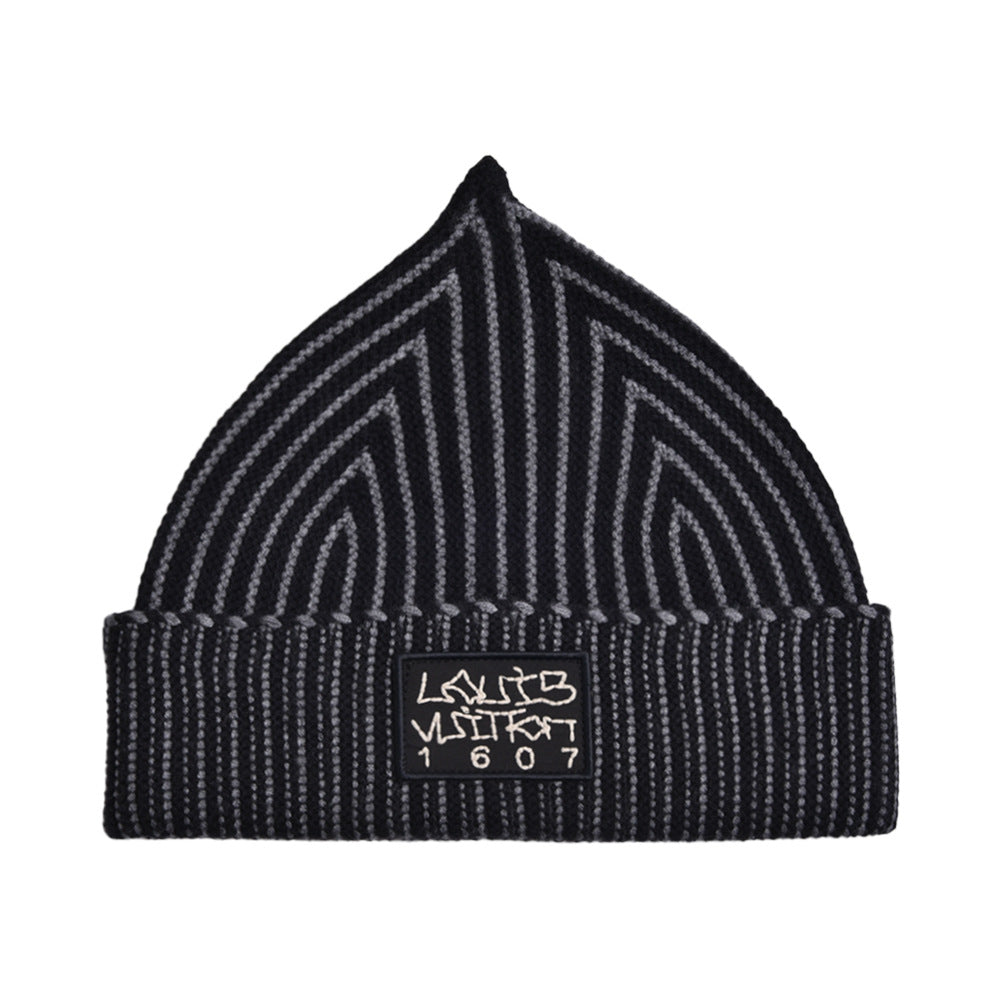 Wholesale Striped Knitted Hat Autumn and Winter Warm Windproof Woolen Hat