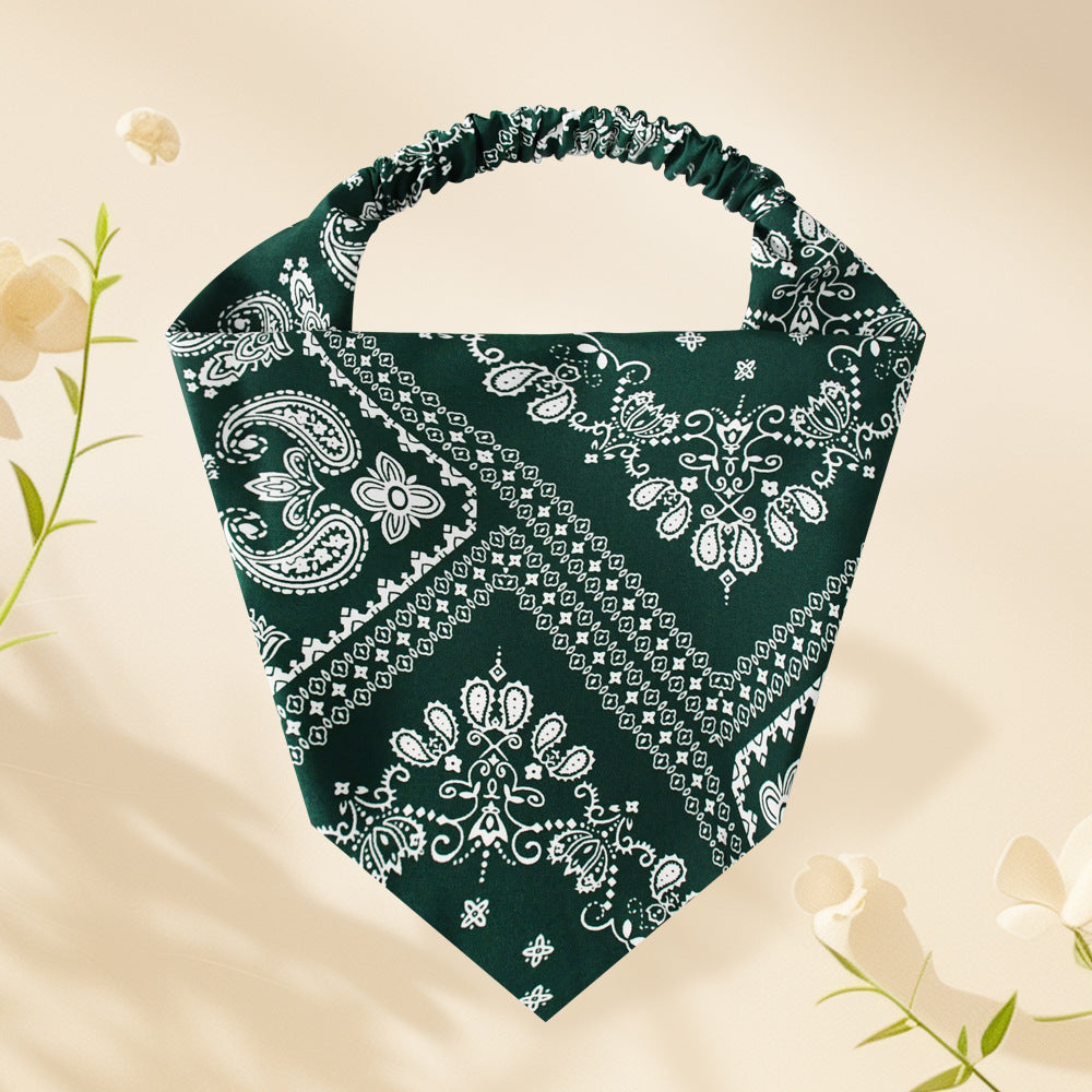 Wholesale Bohemian Style Cashew Flower Stretch Triangle Scarf All-match Headband