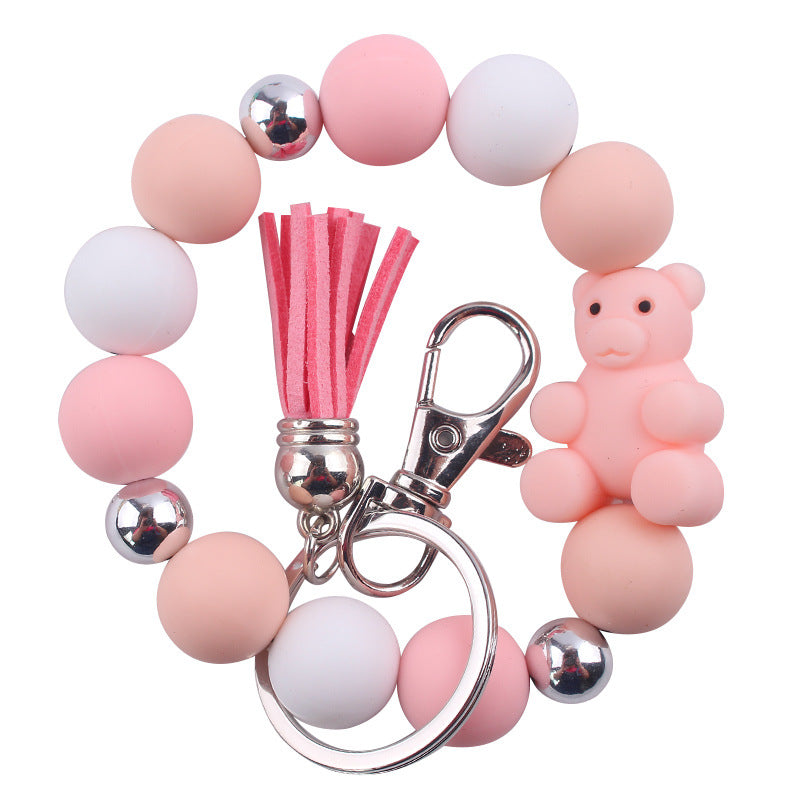 Wholesale Cartoon Animal Bear Silicone Bracelet Keychain