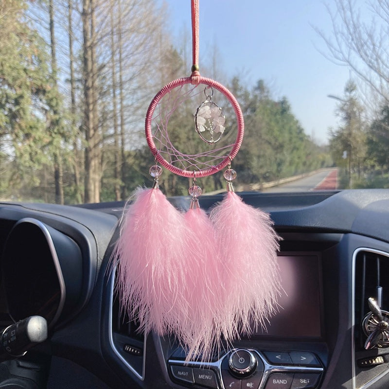 Wholesale Dreamcatcher Feather Glass Beads Car Accessories