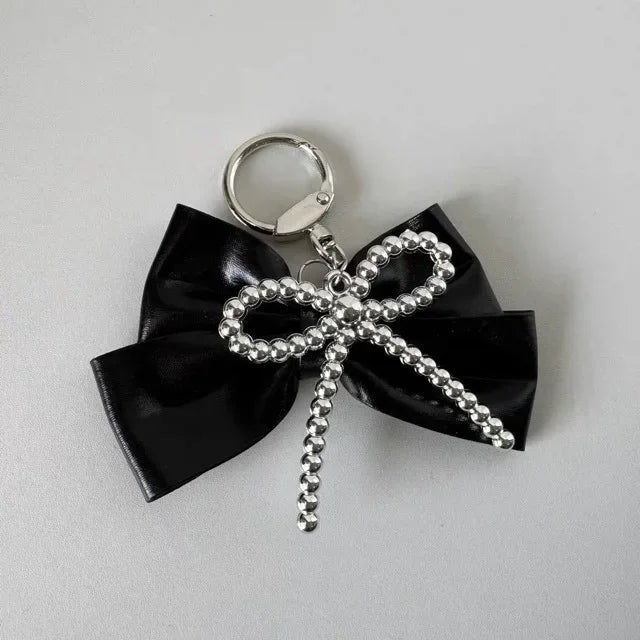 Wholesale ins style silver bow keychain
