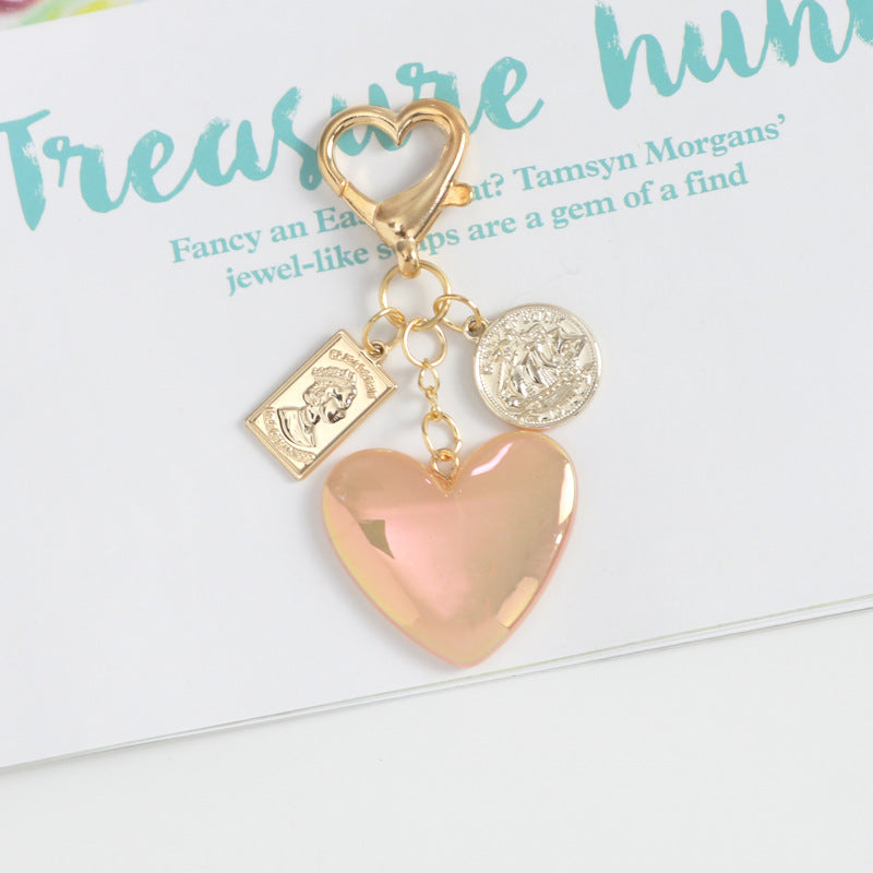 Wholesale Colorful Love Heart Metal Keychain