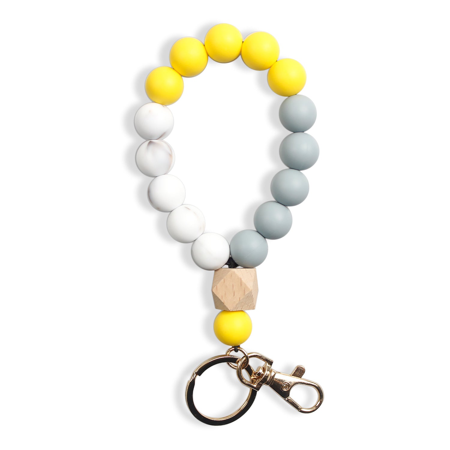 Wholesale Silicone Color Beaded Bracelet Keychain