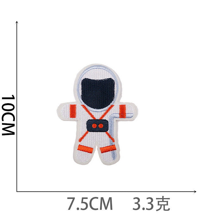 Wholesale Polyester Iron On Astronaut Embroidery Patches Space Rocket Planet Decorative Badges For Clothing Everyday Use