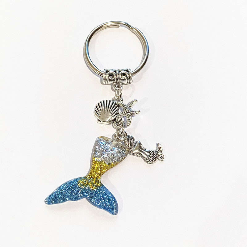 Wholesale Alloy Mermaid Starfish Keychain