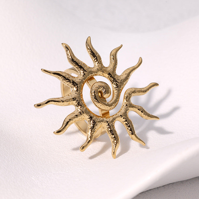 Wholesale Stainless Steel Open Sun Ring Luxury Jewelry
