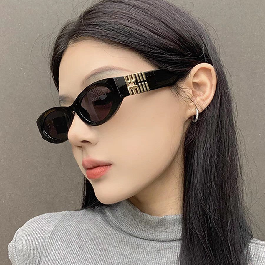 Wholesale Oval frame personalized letter sunglasses