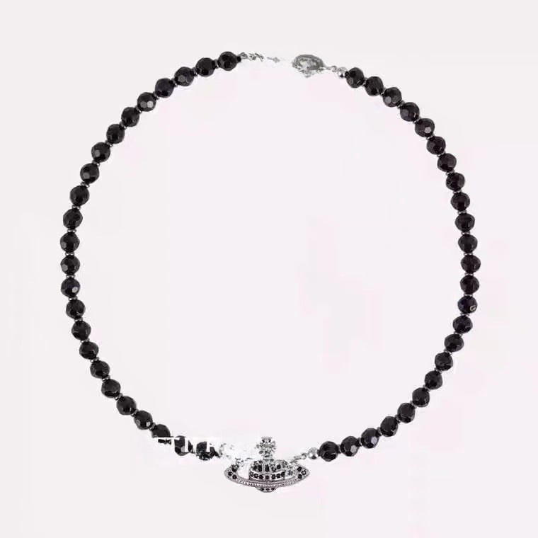 Wholesale Crystal Black Pearl Necklace Vintage Clavicle Chain