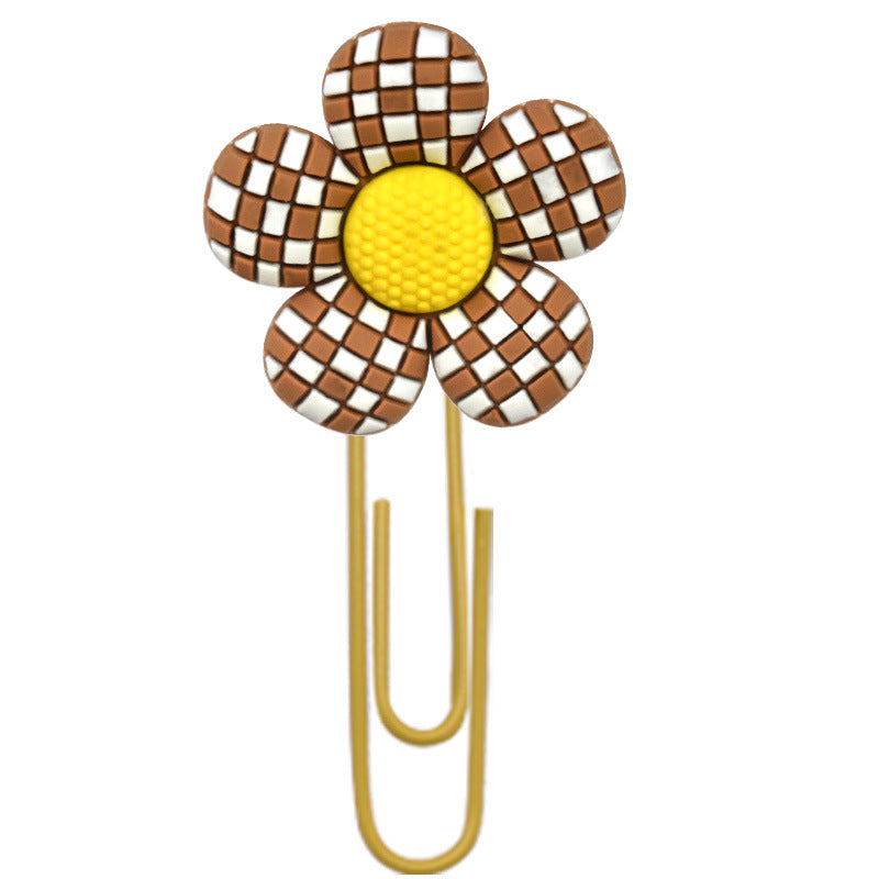 Wholesale  Random 50pcs/pack   Candy colored flower paper clip bookmark