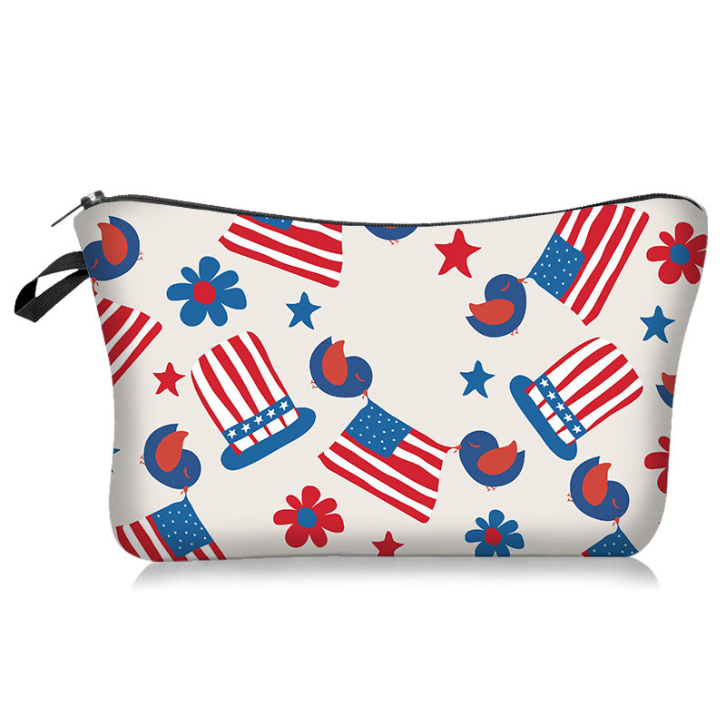Bolsa cosmética del día de independencia de poliéster al por mayor
