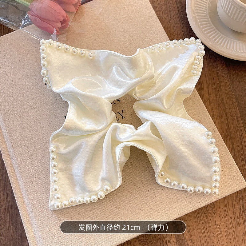 Wholesale Fabric Square  With Openwork Lace Hair  Scrunchie