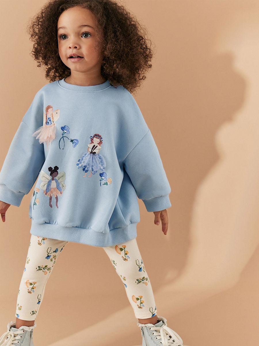 Wholesale Girls Long Sleeve Sweatshirt And Leggings Set Trendy Casual Outfit For Kids Everyday Wear Fashion