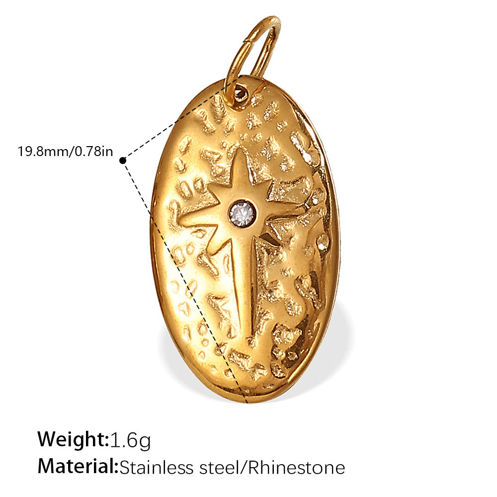 Wholesale Stainless steel 18K gold-plated sun and moon pendant necklace