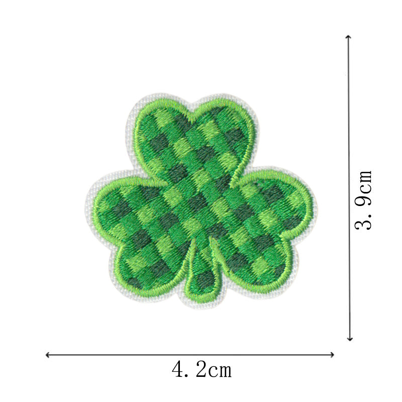 Wholesale St.  Patrick' s Day Clover Green Leaves DIY Patches