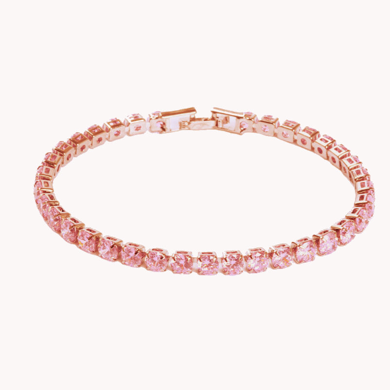 Wholesale Crystal Rose Gold Colored Zirconia Bracelet