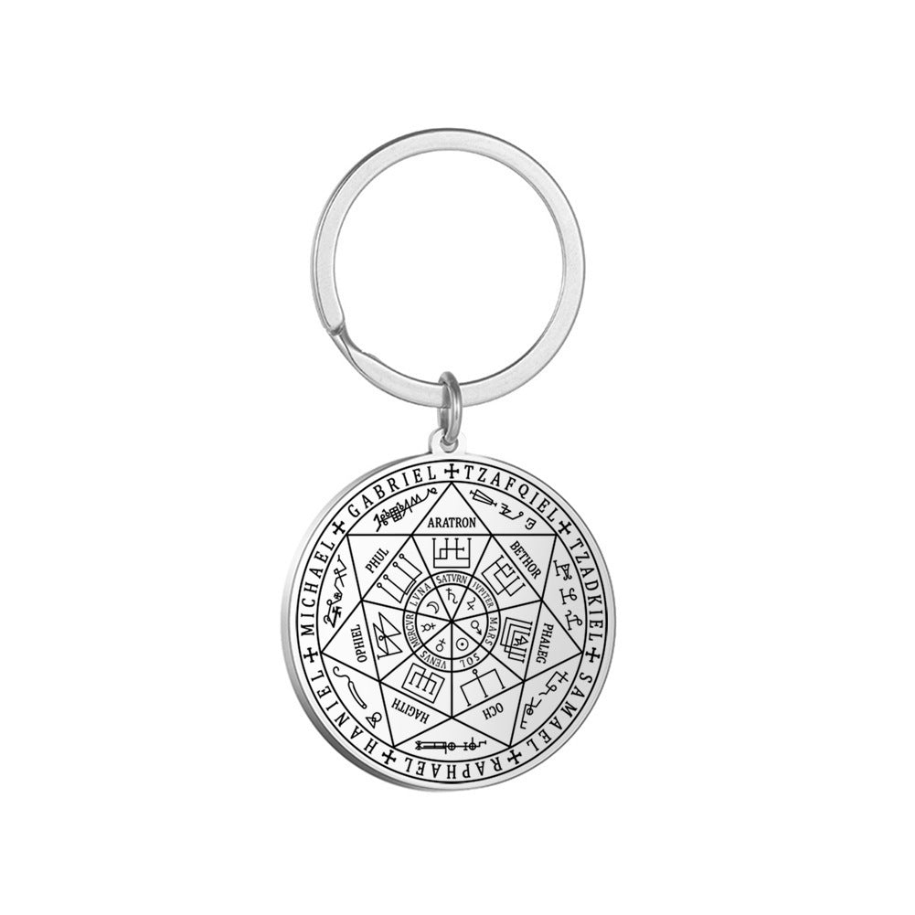 Wholesale Seven Angels Magic Array Pendant Stainless Steel Keychain