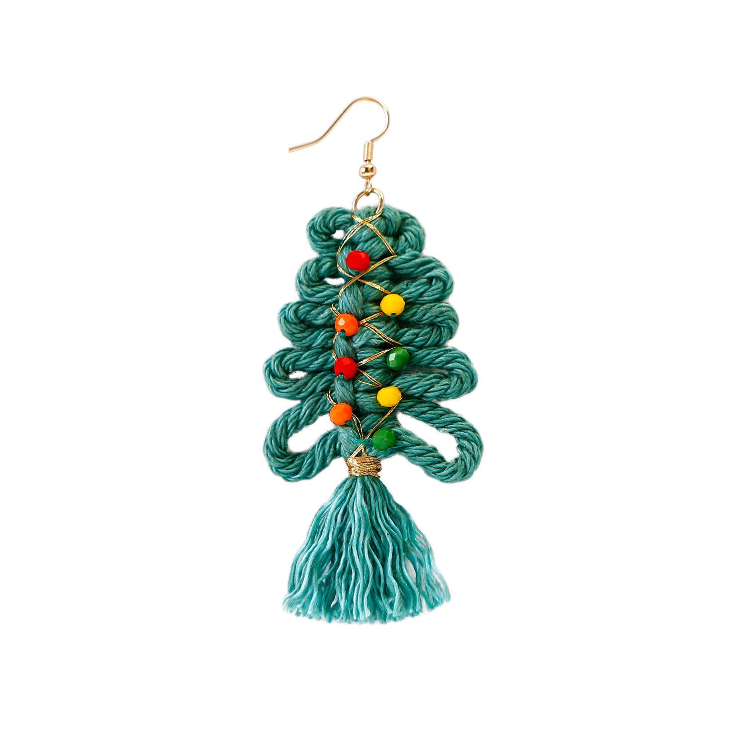 Wholesale Christmas Cartoon Bohemian Tassel Woven Handmade Earrings