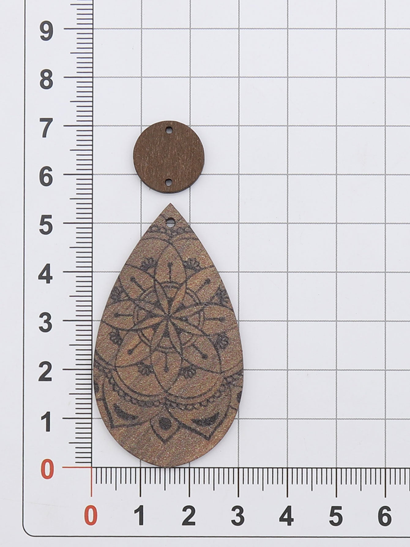 Wholesale Wind Drop Shape Wooden Frame Printing Color Texture  Earrings