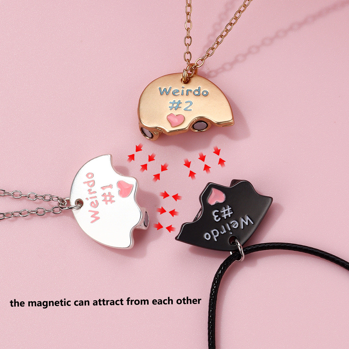 Wholesale children' s necklace three-piece set necklace heart-shaped clavicle chain