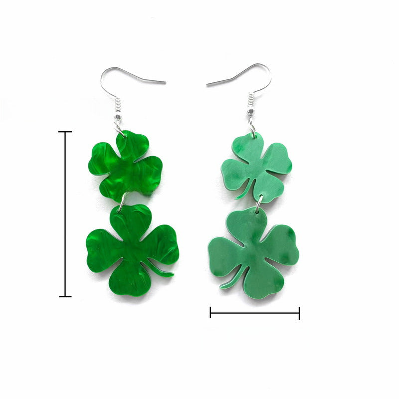 Wholesale Green Clover Leaf Earrings